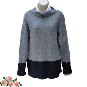 Bartolini Wool Blend Sweater Pullover Comfy Gray Black Colorblock Oversize Italy